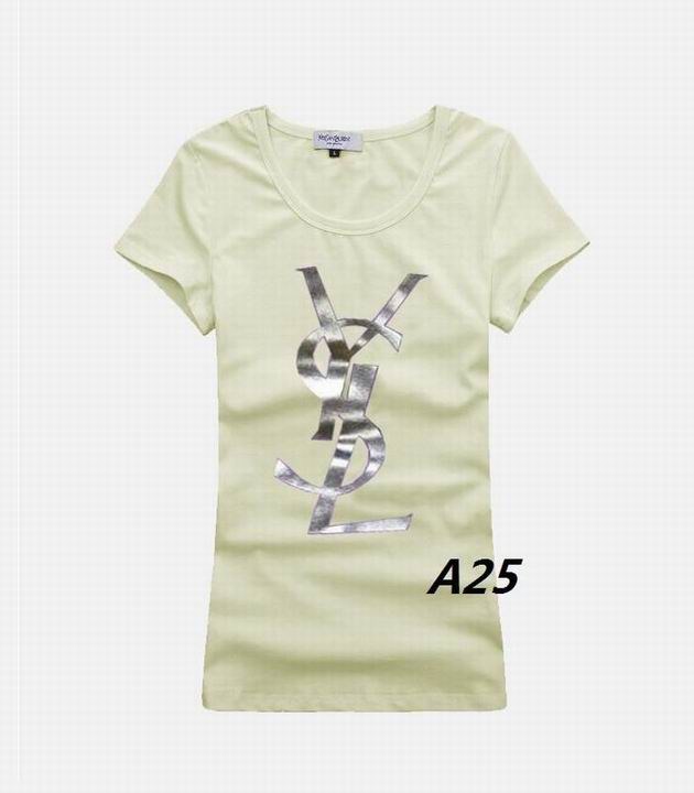 YSL short round collar T woman S-XL-054